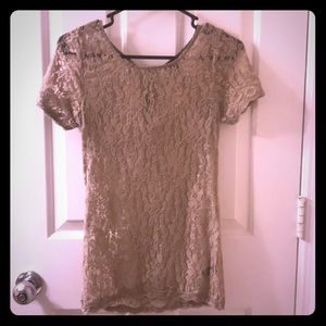 Classy Tan Lace Blouse
